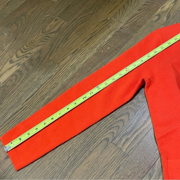 NWOT J.Crew Giselle V-neck Sweater-Blazer in Bold Red Orange Knit Cardigan XS - Picture 10 of 12